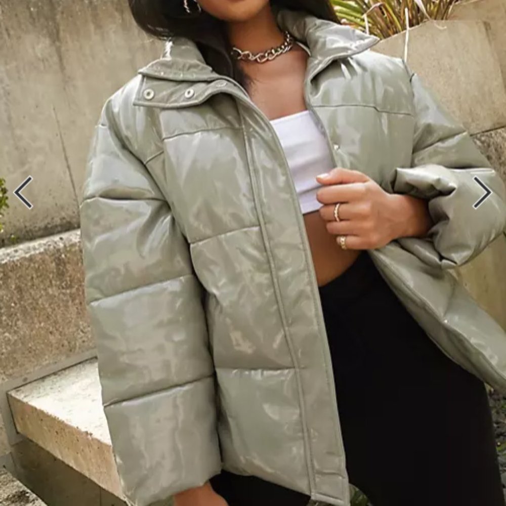 ASOS Sage Vinyl Puffer Jacket